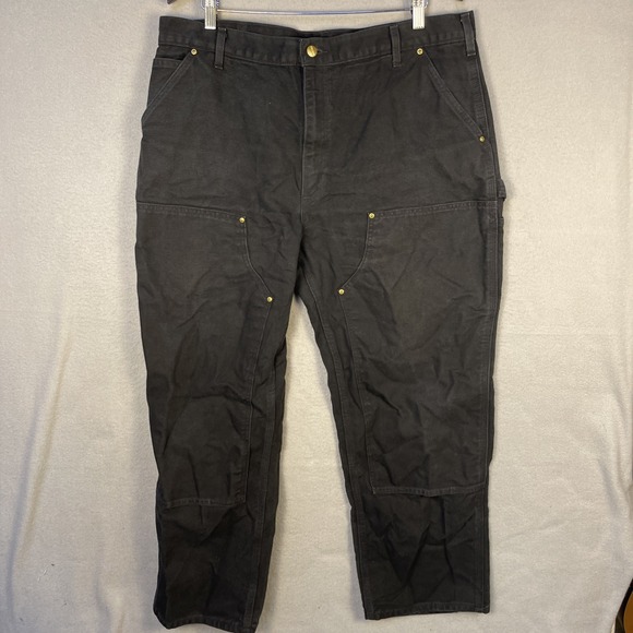 Carhartt Other - Carhartt Double Knee Jeans Mens 40x30 (36x29) Black B01 Heavy Duck Made in USA